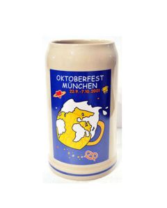 2001 - Offizieller Oktoberfestkrug Plakatmotiv, Jahrgangskrug, Wiesnkrug