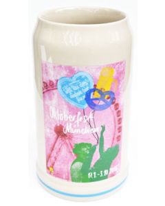 2016 - Offizieller Oktoberfestkrug Plakatmotiv, Jahrgangskrug, Wiesnkrug