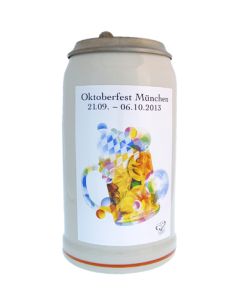 2013 - Offizieller Plakatmotiv Oktoberfestkrug mit Zinndeckel, Jahrgangskrug