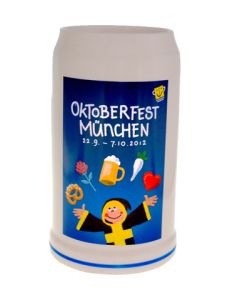 2012 - Offizieller Oktoberfestkrug Plakatmotiv, Jahrgangskrug, Wiesnkrug