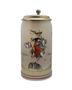 2011 Wiesn Wirte Krug mit Zinndeckel, Brauereikrug, Bierkrug, Steinkrug, Oktoberfestkrug
