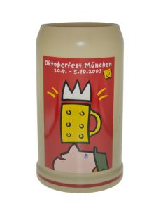 2003 - Offizieller Oktoberfestkrug Plakatmotiv, Jahrgangskrug, Wiesnkrug