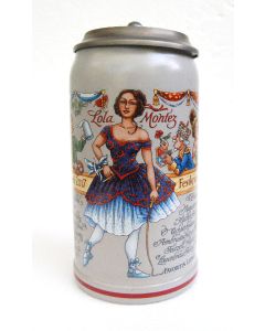 2017 - Wiesn Wirte Krug mit Zinndeckel, Brauereikrug, Bierkrug, Steinkrug, Oktoberfestkrug