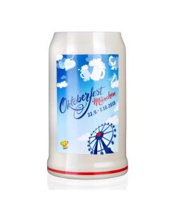 2018 - Offizieller Oktoberfestkrug Plakatmotiv, Jahrgangskrug, Wiesnkrug