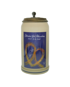 2005 - Offizieller Plakatmotiv Oktoberfestkrug mit Zinndeckel, Jahrgangskrug