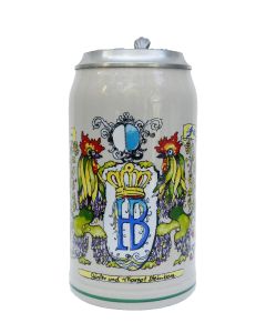 1989 Hofbräuhaus Oktoberfest München Festzelt Krug mit Zinndeckel