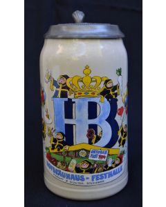 1994 Hofbräuhaus Oktoberfest München Festzelt Krug mit Zinndeckel 