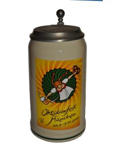 2007 - Offizieller Plakatmotiv Oktoberfestkrug mit Zinndeckel, Jahrgangskrug