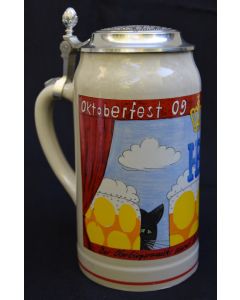 2009 Hofbräuhaus Oktoberfest München Festzelt Krug mit Zinndeckel 