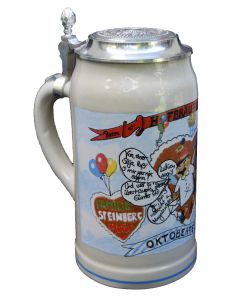 2013 Hofbräuhaus Oktoberfest München Festzelt Krug mit Zinndeckel 
