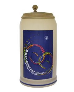 2009 - Offizieller Plakatmotiv Oktoberfestkrug mit Zinndeckel, Jahrgangskrug