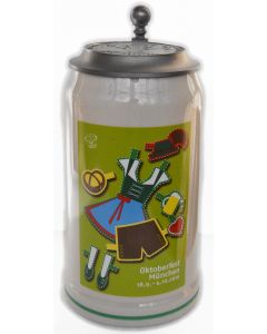 2010 - Offizieller Plakatmotiv Oktoberfestkrug mit Zinndeckel, Jahrgangskrug