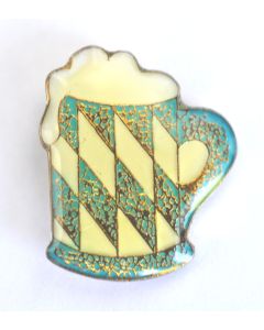 Pin Anstecker Souvenir Maßkrug Raute blau-weiß