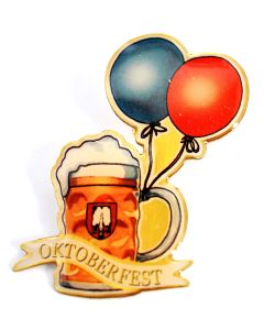 Pin Anstecker Spaten Bräu Maß und Luftballons