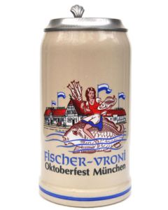 1980 Festzeltkrug Fischer Vroni mit Zinndeckel