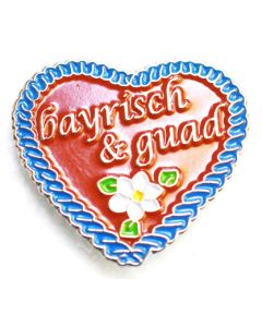 Pin Anstecker Souvenir Lebkuchen bayrisch und guad 