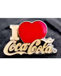 Coca-Cola Pin Anstecker I love (gebraucht)