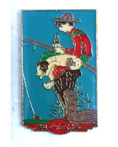 Coca-Cola Pin Anstecker Angler (gebraucht)
