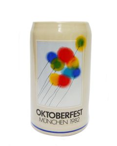 1982 - Offizieller Oktoberfestkrug Plakatmotiv, Jahrgangskrug, Wiesnkrug