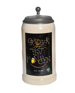 1996 - Offizieller Plakatmotiv Oktoberfestkrug mit Zinndeckel, Jahrgangskrug