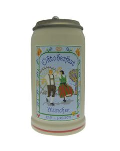2011 - Offizieller Plakatmotiv Oktoberfestkrug mit Zinndeckel, Jahrgangskrug