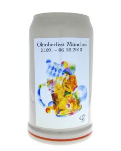 2013 - Offizieller Oktoberfestkrug Plakatmotiv, Jahrgangskrug, Wiesnkrug