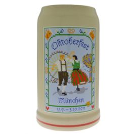 2011 - Offizieller Oktoberfestkrug Plakatmotiv, Jahrgangskrug, Wiesnkrug