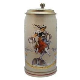 2011 Wiesn Wirte Krug mit Zinndeckel, Brauereikrug, Bierkrug, Steinkrug, Oktoberfestkrug