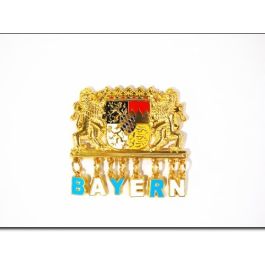 Magnet Souvenir Bayern Wappen in Gold- Farbe