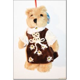 Plüschtier, Trachten Teddybär Madl mit original barischer Tracht