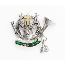 Pin Anstecker Souvenir Hirsch mit grüner Schleife München