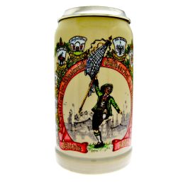 2003 - Wiesn Wirte Krug mit Zinndeckel, Brauereikrug, Bierkrug, Steinkrug, Oktoberfestkrug