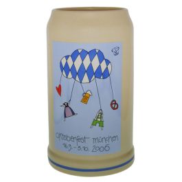 2006 - Offizieller Oktoberfestkrug Plakatmotiv, Jahrgangskrug, Wiesnkrug