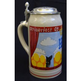 2009 Hofbräuhaus Oktoberfest München Festzelt Krug mit Zinndeckel 