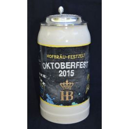 2015 Hofbräuhaus Oktoberfest München Festzelt Krug mit Zinndeckel 