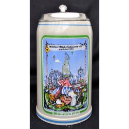 1976 Museumskrug , Verein Münchner Oktoberfestmuseum e. V. mit Zinndeckel
