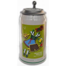 2010 - Offizieller Plakatmotiv Oktoberfestkrug mit Zinndeckel, Jahrgangskrug