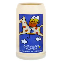 1999 - Offizieller Oktoberfestkrug Plakatmotiv, Jahrgangskrug, Wiesnkrug