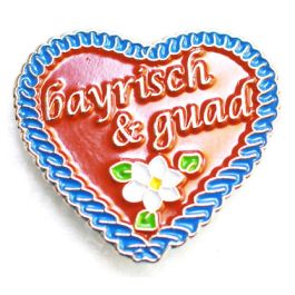 Pin Anstecker Souvenir Lebkuchen bayrisch und guad 
