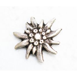 Pin Anstecker Souvenir Edelweiß, Altsilber klein
