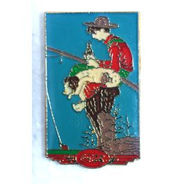 Coca-Cola Pin Anstecker Angler (gebraucht)