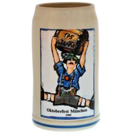 1985 - Offizieller Oktoberfestkrug Plakatmotiv, Jahrgangskrug, Wiesnkrug