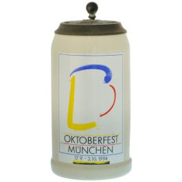1994 - Offizieller Plakatmotiv Oktoberfestkrug mit Zinndeckel, Jahrgangskrug