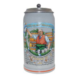 2013 - Wiesn Wirte Krug mit Zinndeckel, Brauereikrug, Bierkrug, Steinkrug, Oktoberfestkrug